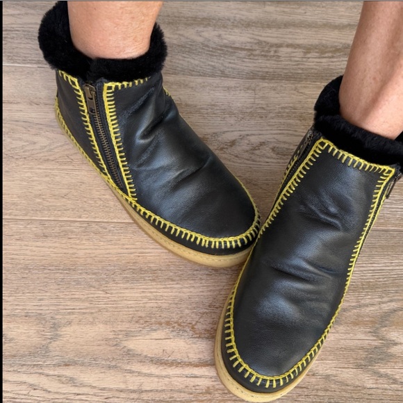 Free People Laidback London NWT Setsu Suede Black Shearling Boot - Picture 2 of 10